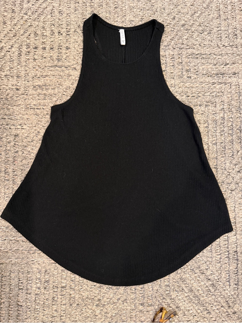 Z Supply Black Ribbed A-Line Tank Top
